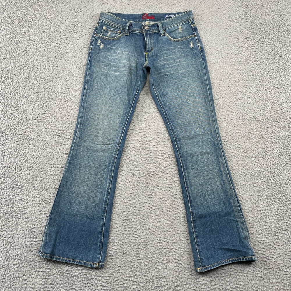 Blue Cult Jeans Womens 25 Blue Weekender Flare Midrise Comfort Flare Distressed